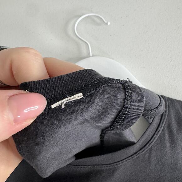 Lululemon All Tied Up Tank Womens 10 Black Pima Cotton Split Back Yoga Top - Picture 6 of 8